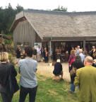 Janet McEwan welcoming guests to the opening at Tremenheere. Image: Tom Heale