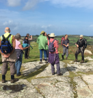 29.9.17 Michelle Browns talks to the group on the public walk on Trencrom.