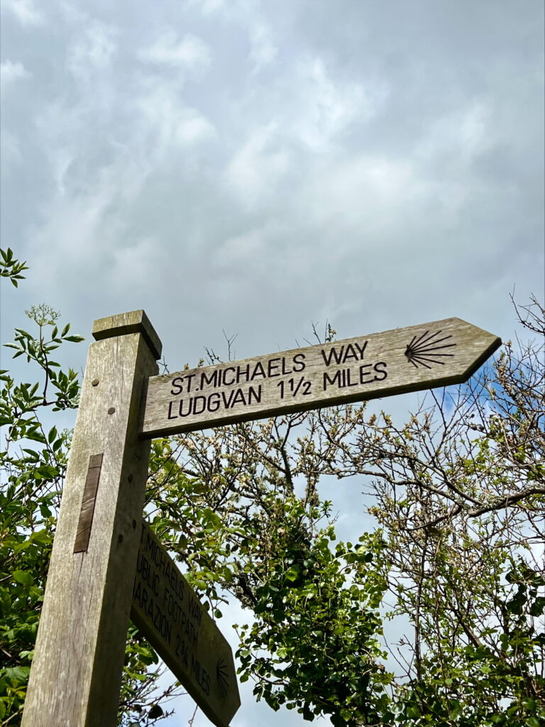 Wooden St Michalel's Way Sign